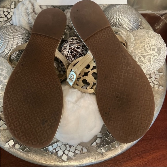 Tory Burch Miller Sandals Champagne Metallic Size 10 - Picture 3 of 5